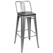 серебристый матовый / темное дерево