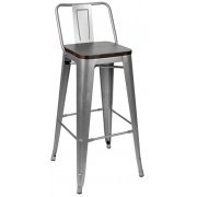 серебристый матовый / темное дерево