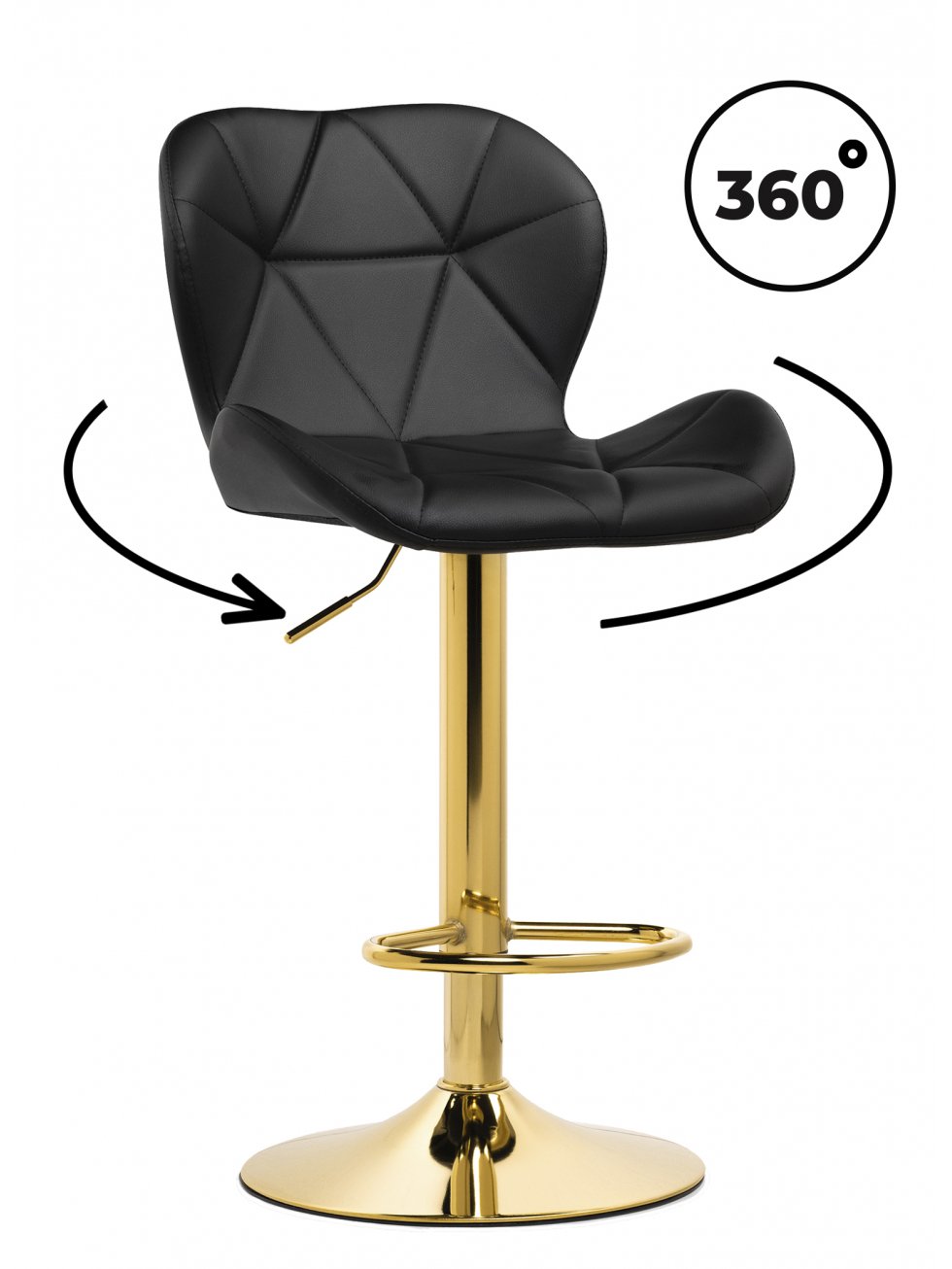 Барный стул Trio black / gold