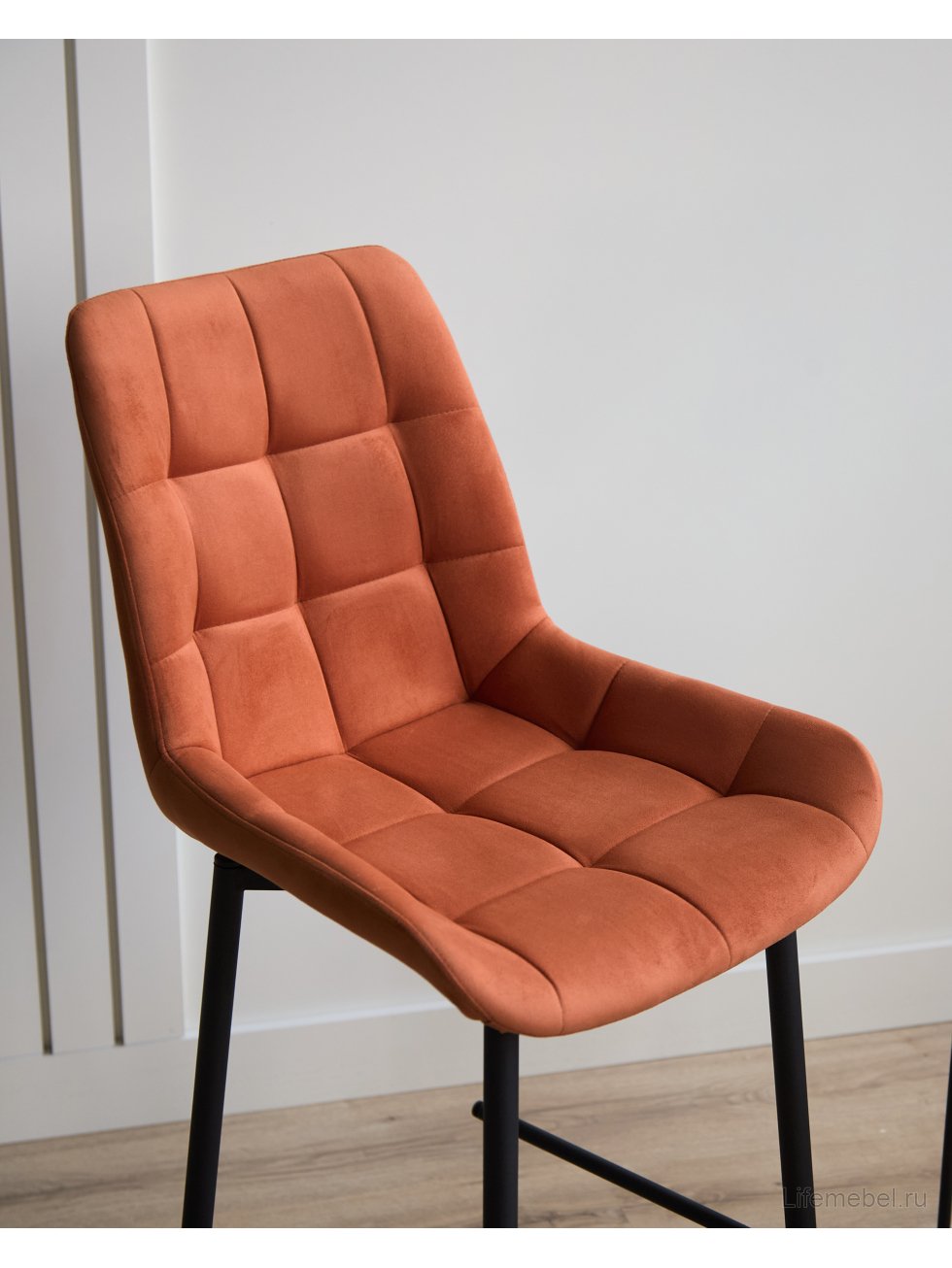 Полубарный стул Челси терракотовый (zd 432) / черный