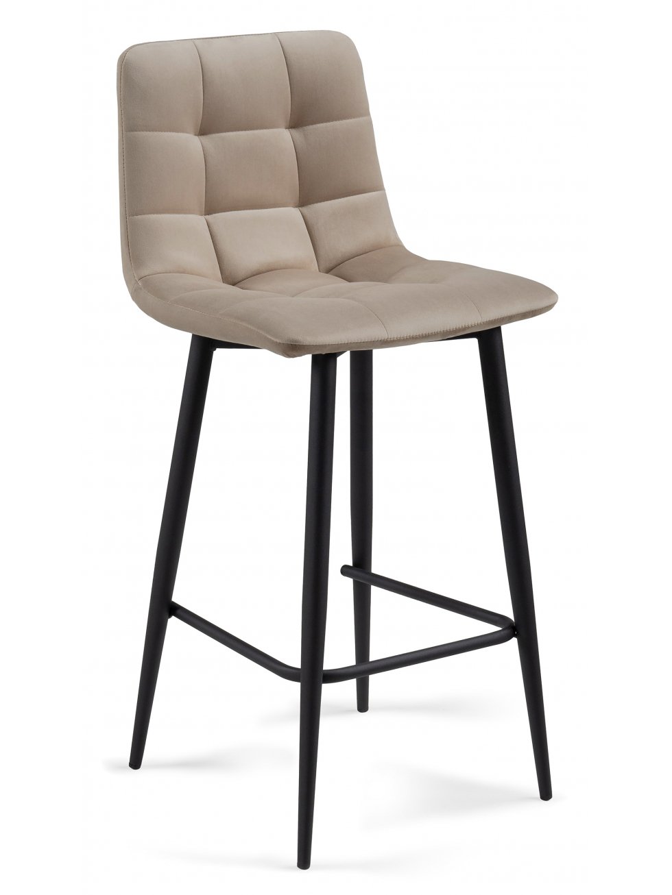 Полубарный стул Чилли К бежевый (velutto 05) / черный