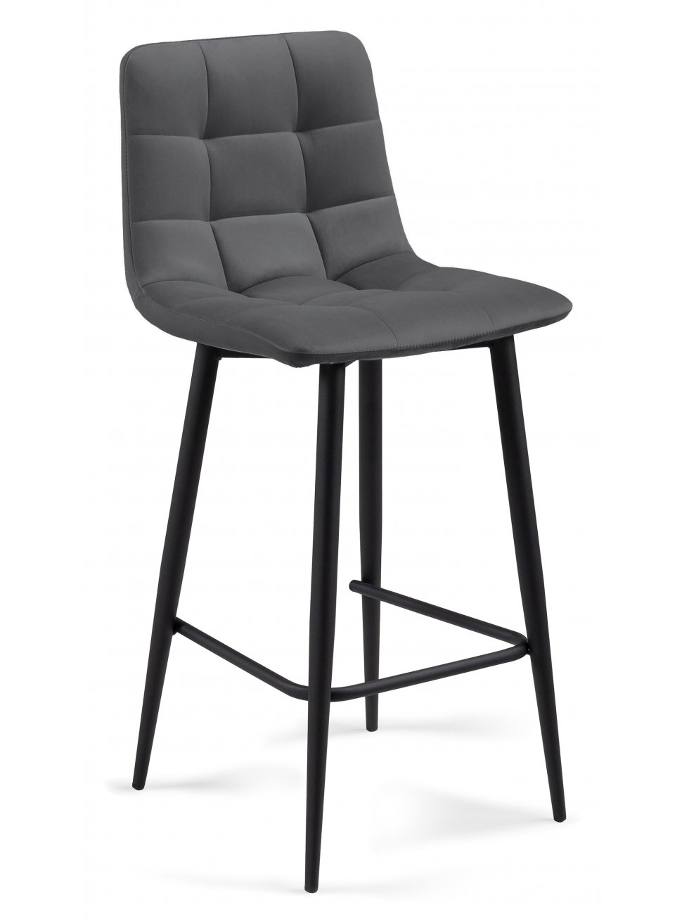 Полубарный стул Симпл темно-серый / черный