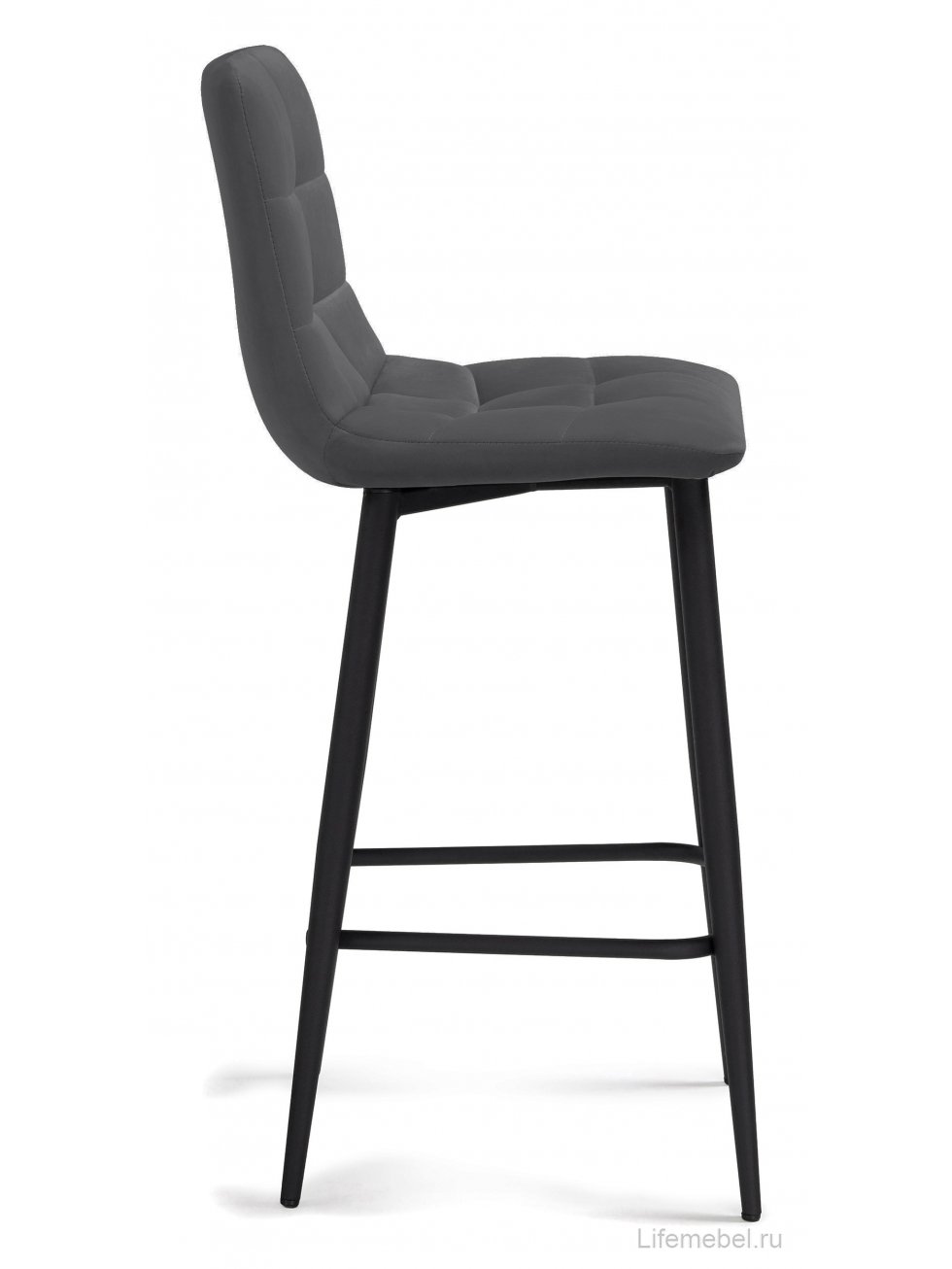 Полубарный стул Симпл темно-серый / черный