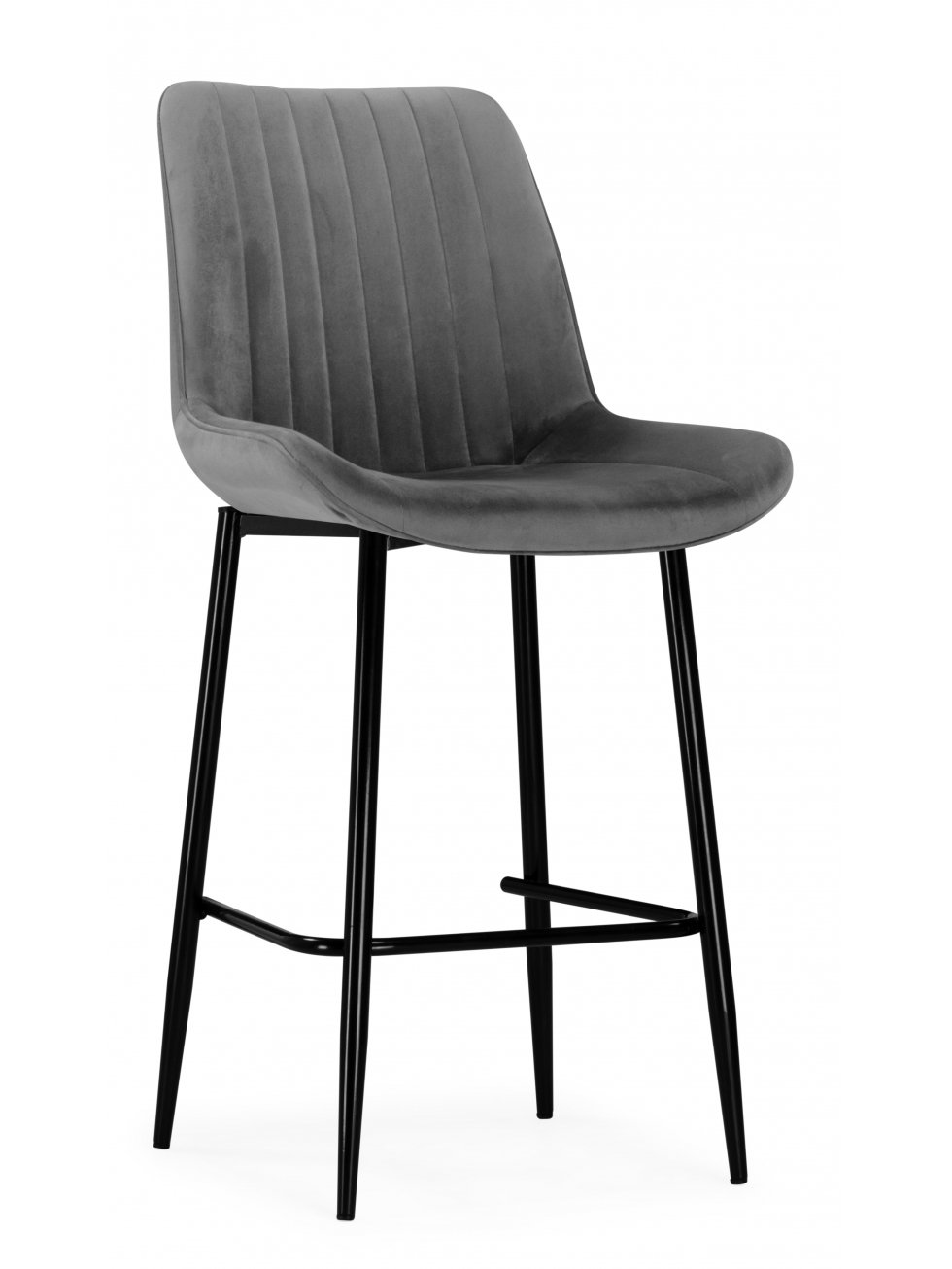 Полубарный стул Вейв темно-серый / черный
