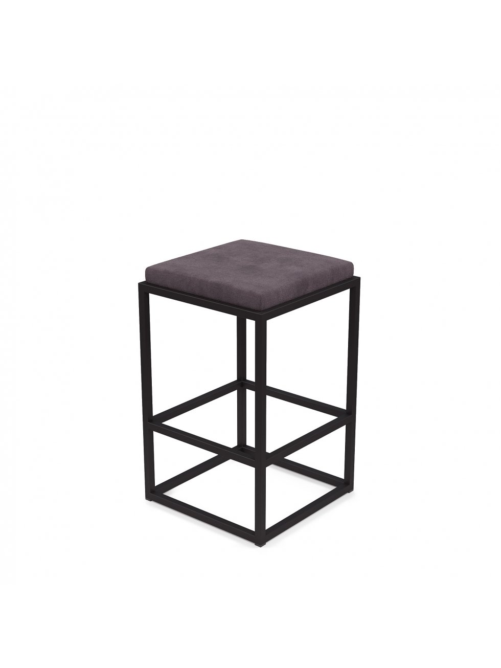 Барный стул Верм-75 (400*400*750) velur grey/черный