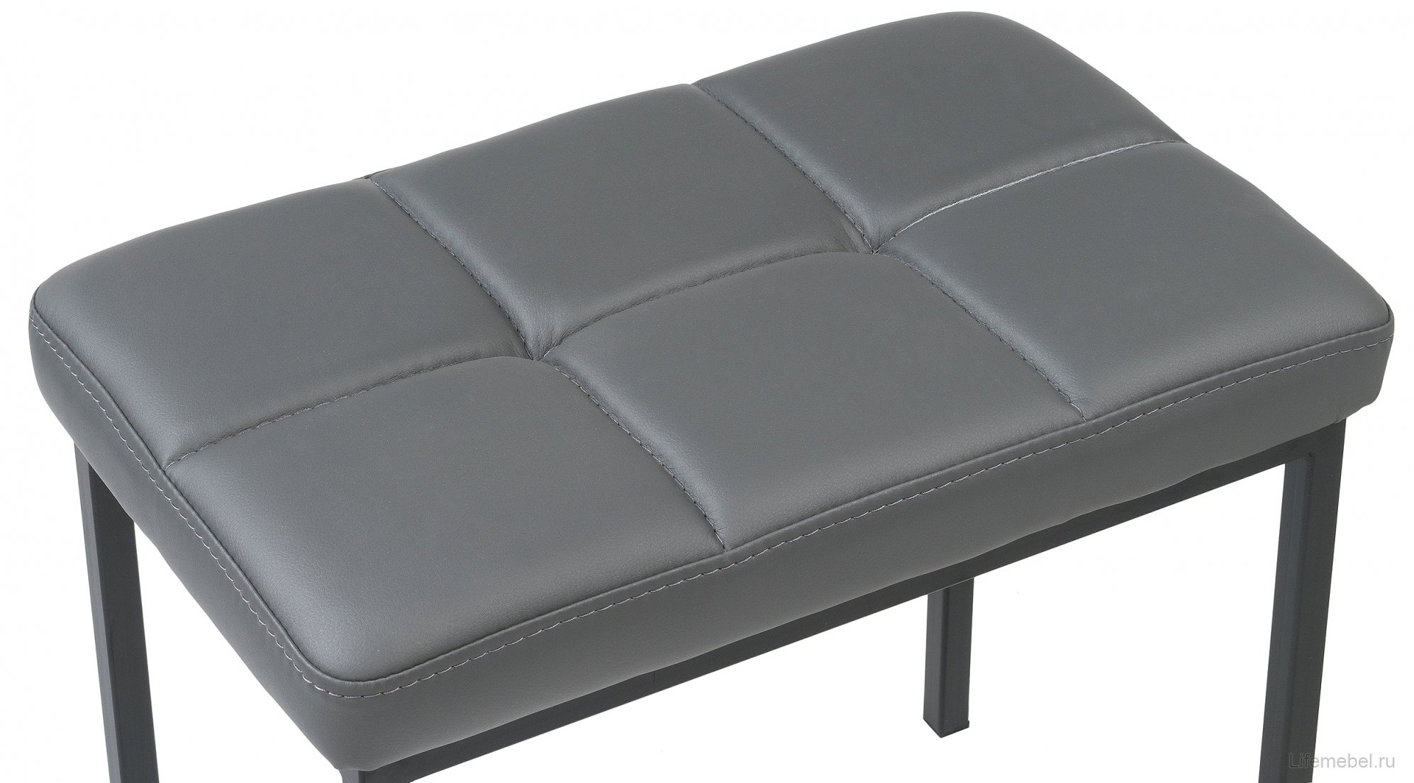 Банкетка Дион кожзам темно-серый / черный матовый