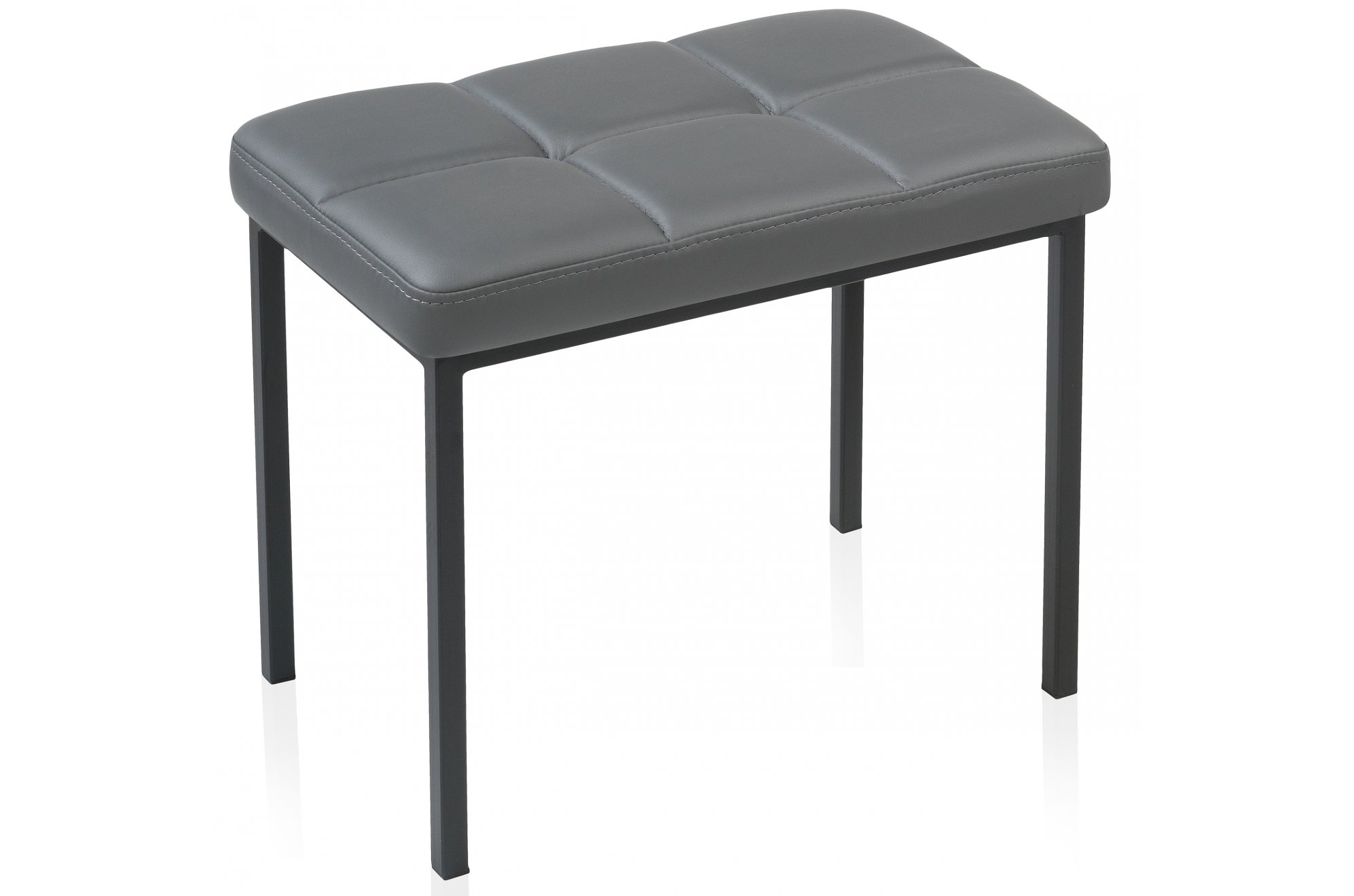 Банкетка Дион кожзам темно-серый / черный матовый