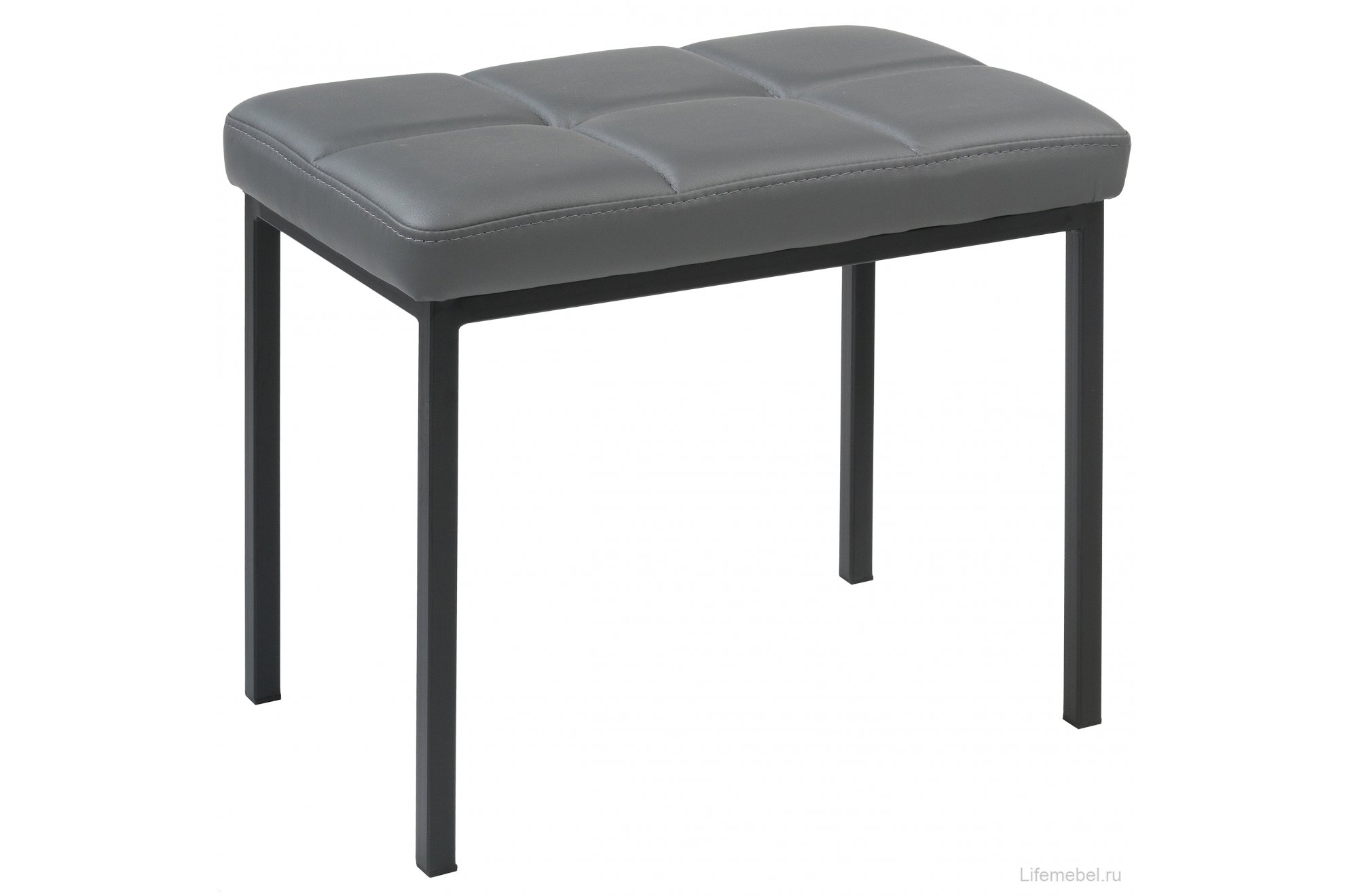 Банкетка Дион кожзам темно-серый / черный матовый