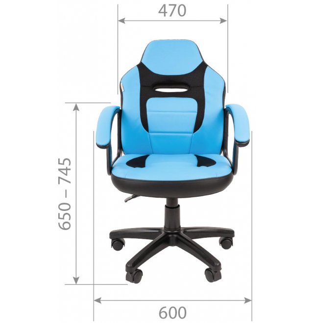 Компьютерное кресло Chairman kids 110 черный / голубой Компьютерное кресло Chairman kids 110 черный / голубой