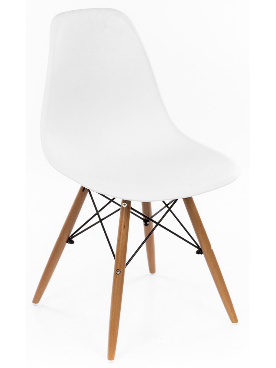 Стул Eames PC-015 белый / деревянный каркас