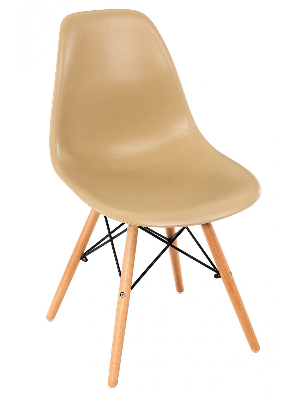 Стул Eames бежевый  / деревянный каркас