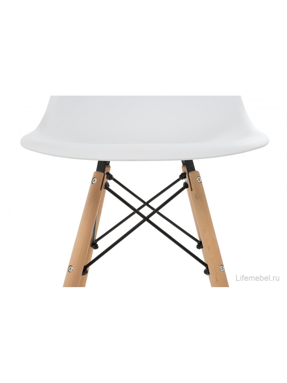 Стул Eames PC-015 WL white / wooden legs