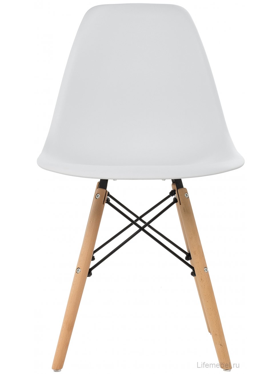Стул Eames PC-015 WL white / wooden legs