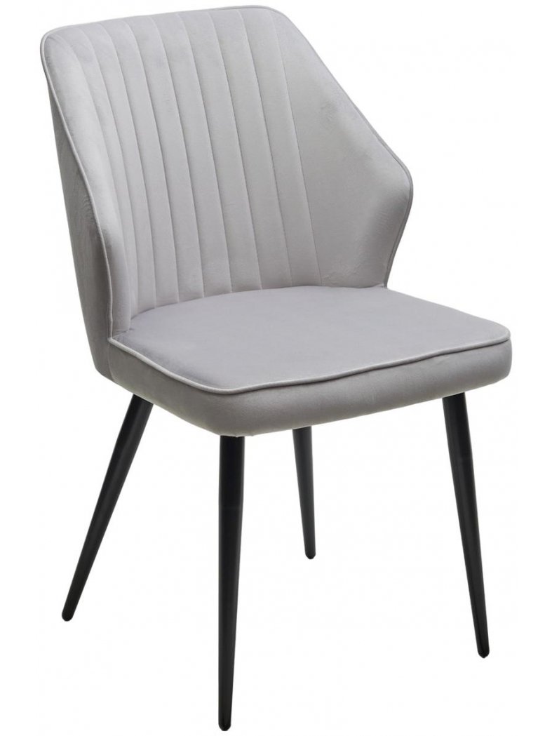 Стул на металлокаркасе Seattle-V велюр светло-серый BM-4 / черный