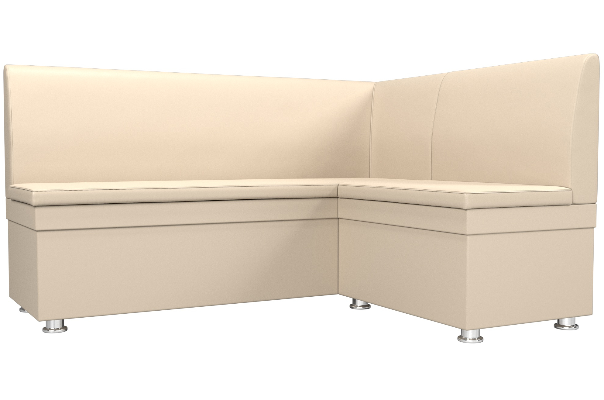 Кухонный диван Уют угловой экокожа бежевый правый