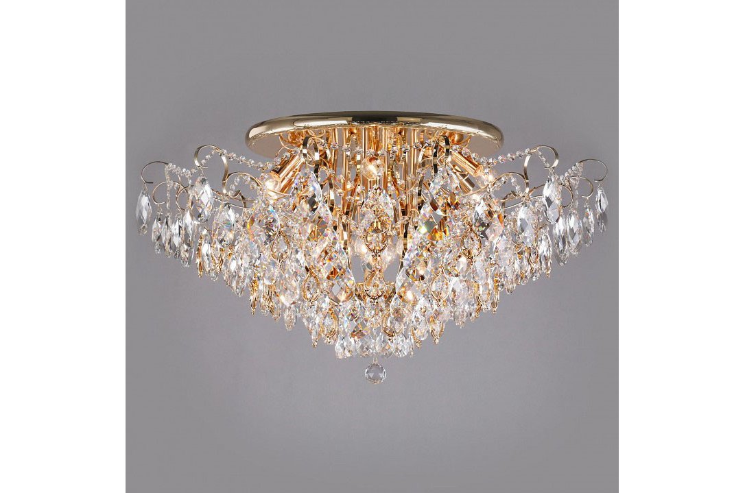 Потолочная люстра 10081/12 золото/прозрачный хрусталь Strotskis