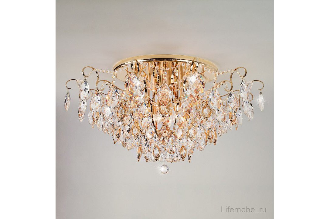 Потолочная люстра 10081/12 золото/прозрачный хрусталь Strotskis