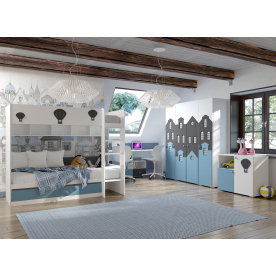 Комплект детской мебели Касама Комплектация 1 графит софт / голубой / белый