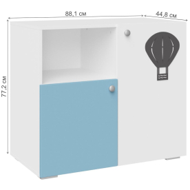 Комплект детской мебели Касама Комплектация 1 графит софт / голубой / белый