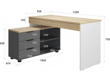 Комплект для кабинета Скайлайт блэквуд ячменный / графит / белый / меренга комплектация 2