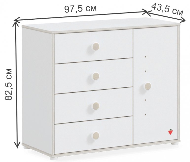 Комод детский Montes White белый