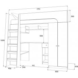 Кровать-чердак Астра 10