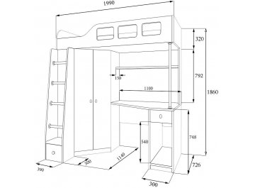 Кровать-чердак Астра 7