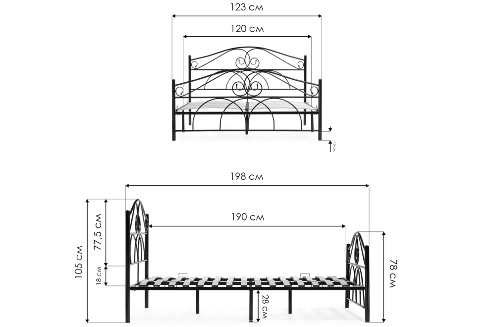 Полутораспальная кровать Морика 120х190 серый муар