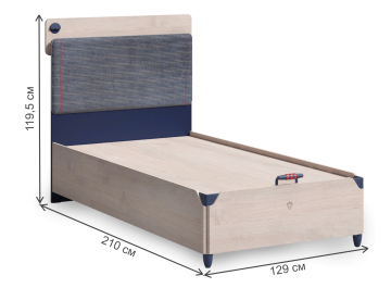 Полутораспальная кровать Line Trio