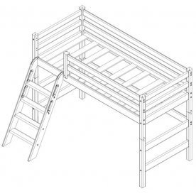 Кровать-чердак Соня с наклонной лестницей вариант 6