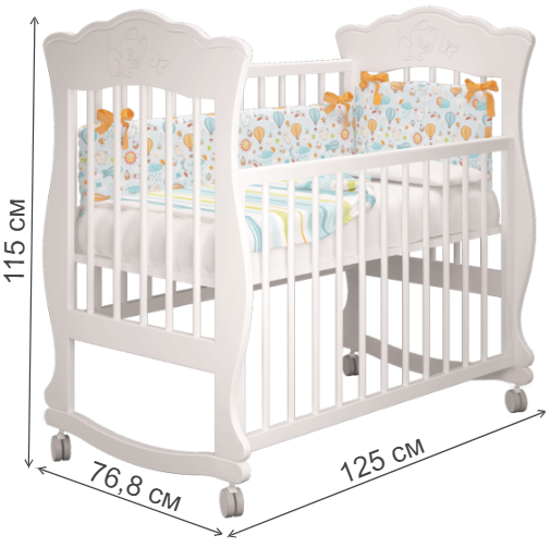 Кроватка Елена белая