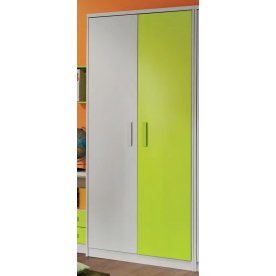 Шкаф двухдверный D1669 белый / салатовый