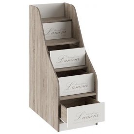 Лестница приставная Брауни ТД-313.11.12 фон бежевый с рисунком / дуб сонома трюфель