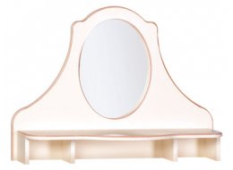 Надстройка для комода Алиса №557 с зеркалом кремовая белая