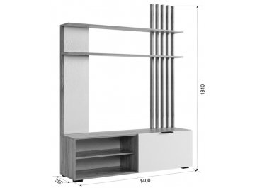 Готовая гостиная Бери К2 дуб крафт золотой / белое дерево