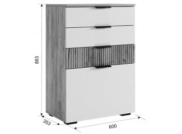 Готовая гостиная Бери К3 дуб крафт золотой / графит