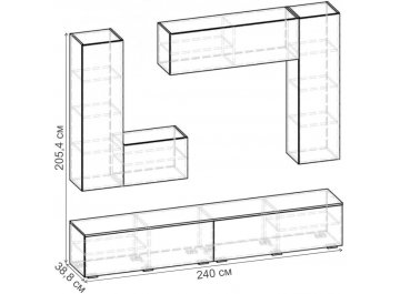 Готовая гостиная Эстет 2 КМП СН.002.2400-01