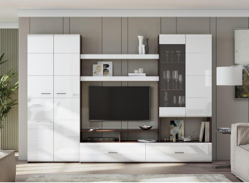 Готовая гостиная Токио дуб венге / белый глянец