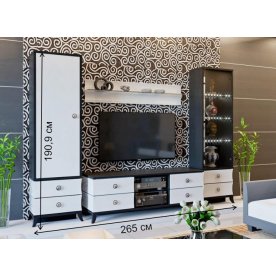 Модульная гостиная Камилла (комплектация 1) белый глянец / черный