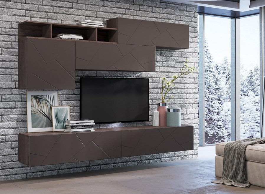 Модульная гостиная Summit софт графит / ясень анкор темный комплектация 4