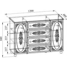Модульная гостиная Ассоль комплектация 6