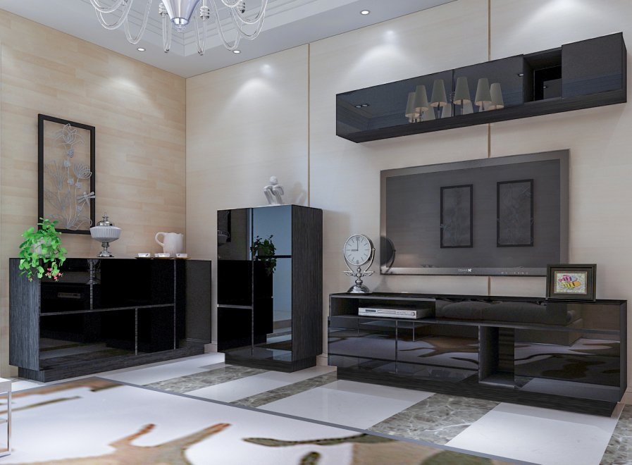 Модульная гостиная MD Color черный / черный комплектация 5