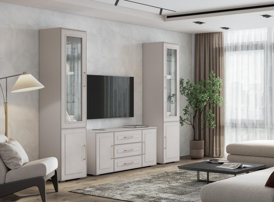 Модульная гостиная Мотру кашемир / шампань комплектация 1