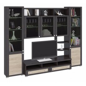 Стенка для гостиной Фиджи (комплектация 12) венге цаво / дуб сонома