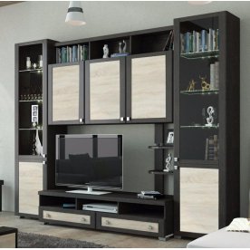 Стенка для гостиной Фиджи (комплектация 19) венге цаво / дуб сонома