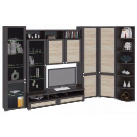 Стенка для гостиной Фиджи (комплектация 22) венге цаво / дуб сонома