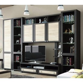 Стенка для гостиной Фиджи (комплектация 3) венге цаво / дуб сонома