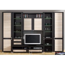 Стенка для гостиной Фиджи (комплектация 4) венге цаво / дуб сонома