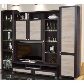 Стенка для гостиной Фиджи (комплектация 6) венге цаво / дуб сонома
