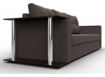 Диван-кровать Дельта-Прайм со столом слева прямой амур 05 коричневая / рогожка